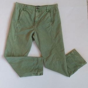 J. Crew Size 6 (Fits Like 4) High Rise Canvas Cropped Ankle Pants, Green